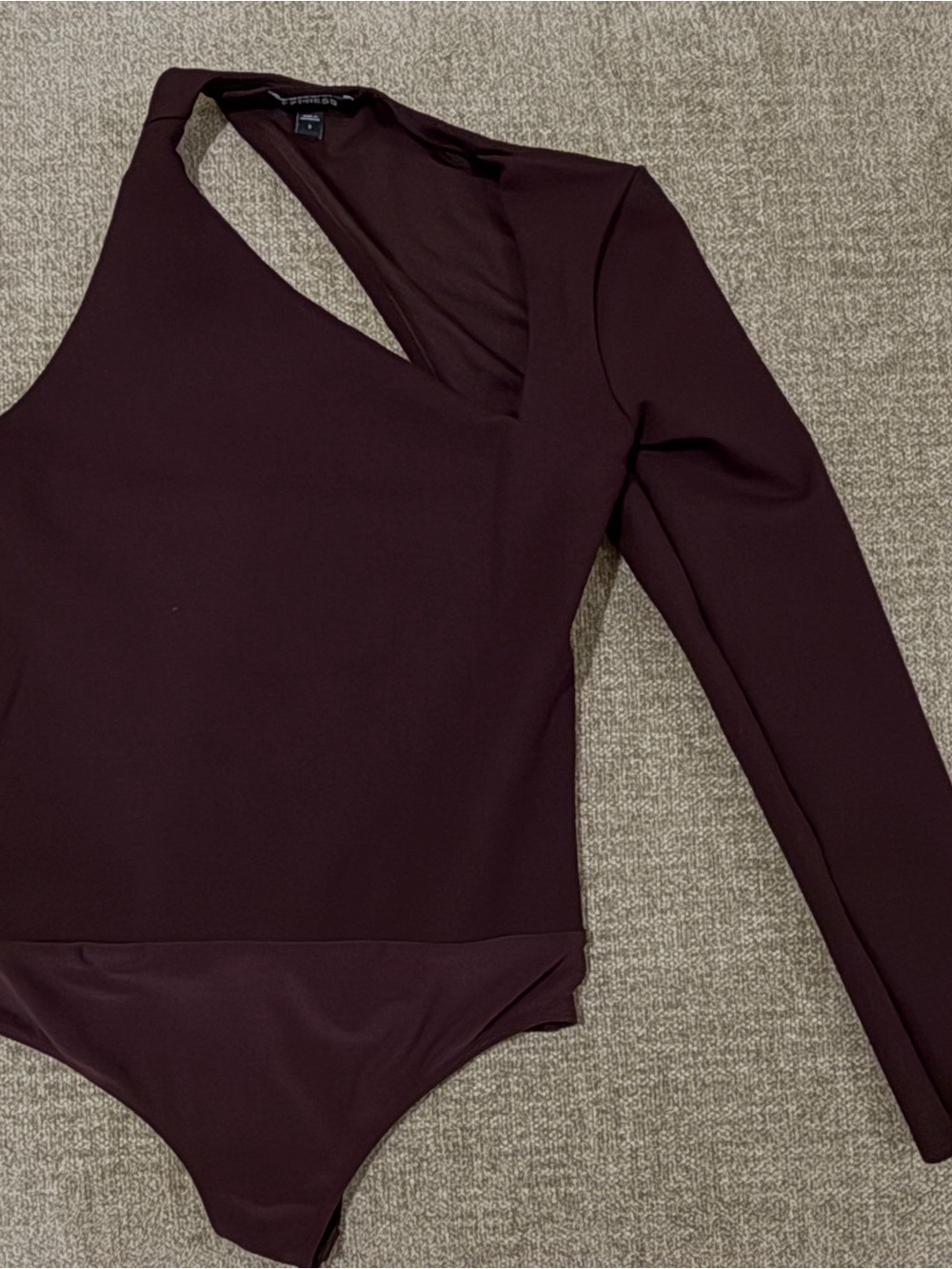 Express One-Shoulder Bodysuit - Dark Plum